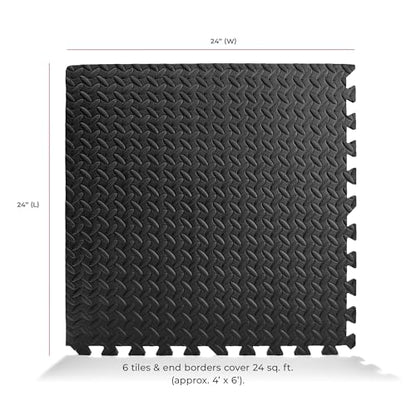 Sunny Health & Fitness Durable Multi-Use Floor Mats for Home, Gym & Play | Exercise Floor Mat, Cushioned Support, Connect Multiple Mats, Easy-Clean Surface, Home Gym, Playroom, Floor Protection - style: 6 FT x 4 FT