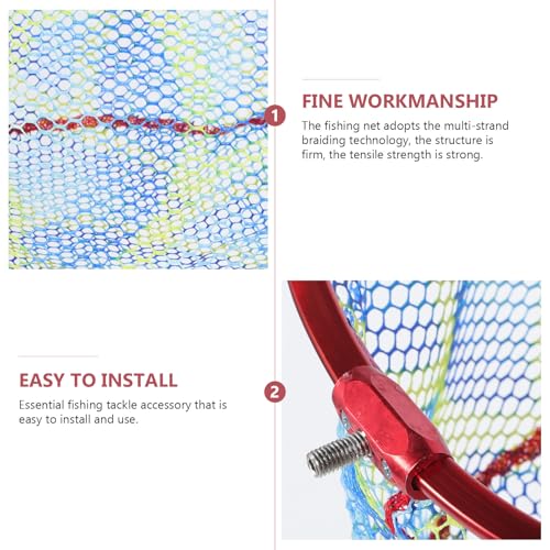 SUPVOX Fishing Net Replacement Head 35cm Diameter X 17cm Deep Portable Mesh Fish Landing Net Accessory for Freshwater and Saltwater Anglers Random Color
