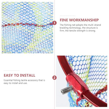 SUPVOX Fishing Net Replacement Head 35cm Diameter X 17cm Deep Portable Mesh Fish Landing Net Accessory for Freshwater and Saltwater Anglers Random Color