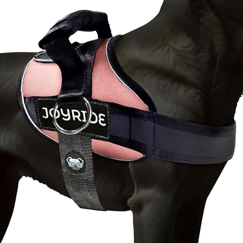 Joyride Dog Harness 2.0 | No-Pull | Pink 2.0 | L | Reflective no-choke quick-fit vest with 3 leash clips and escape-resistant design for easier walks and training - color: Pink 2.0, size: L