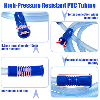 10 Pack Extended Suction Connection Tube, 80in Extra Long Suction Tubing – Universal Replacement Tubing Compatible with 8mm Standard Interface Devices