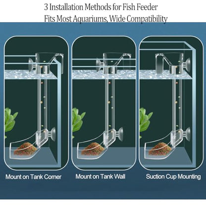Aquarium Shrimp Feeding Tube and Dish with Brush, Clear Crystal Glass Fish Tank Shrimp Feeder Tube Tray, Adjustable Feeder Tube Fish Shrimp Tank Accessories Clear Acrylic (F-35-14‘’)