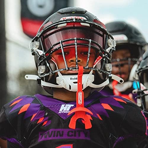 Battle Sports Speed Football Mouthguard with Strap - Oxygen Football Mouthguard Superior Airflow & Better Performance, Maximum Breathability - Gold - color: Gold