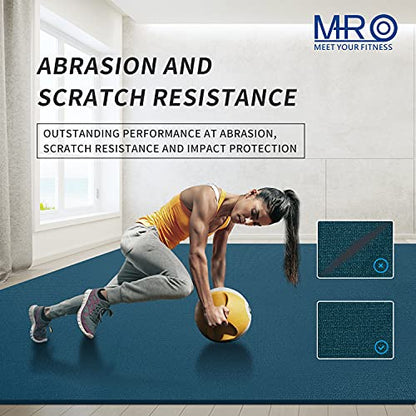 MRO Extra Large Exercise Mat 15'x6'/12'x6'/9'x6'(7mm) - color: Blue, size: 6*9 FT