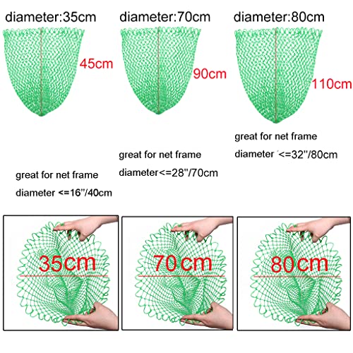 Fishing Net Replacement Netting Fishing Landing Net Replacement Net for Freshwater Saltwater Fishing Green 6 Sizes