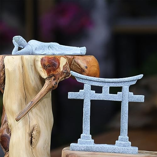 Fish Tanks Decoration Aquariums Japanese Torii Gate Ornament Garden Landscape Hideouts Cave House Dollhouse Accessories, 7.1x2.3x8.3cm - size: 7.1x2.3x8.3cm