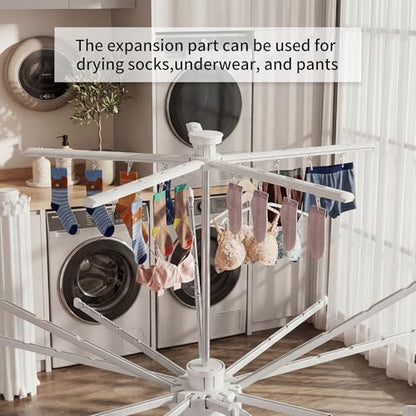 RFOUO Foldable Clothes Drying Rack Aluminum 4 Legs 16 Rods Double Layer - color: Double