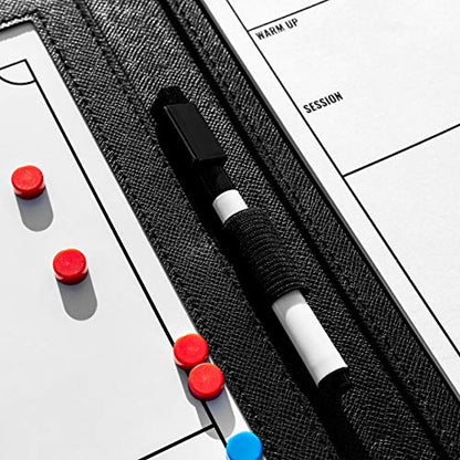FORZA Magnetic Coaching Board | A4 Double-Sided Tactics Folder with Magnetic Markers, Pen & Eraser [13 Sport Options] - style: Field Hockey