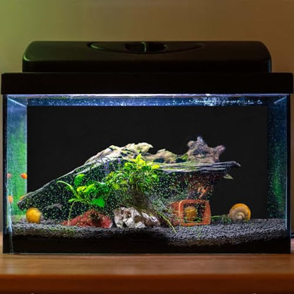 Fish Tank Background, 15.7x39.4in Black Aquarium Background Cling Fish Tank Backdrop Static Cling Fish Tank Background Aquarium Wallpaper Backdrop for Fish Tank Decoration