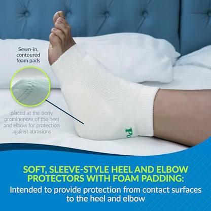 Posey TIDI 6224XL Heel and Elbow Protectors with Foam Pads ― Extra Large ― White ― One Pair of Heel and Elbow Protectors for Protection Against Abrasions ― Home Healthcare ― Medical Supplies - size: Extra Large