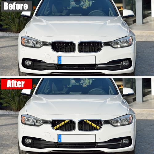 Jaronx Compatible with BMW V Brace Cover, Front Grill Inserts V Bar Brace Trim Covers Compatible with BMW for 1'F20 F21/2'F22 F23/3'F30 F31 F34/4'F32 F33 F36/5' G30 G31/6'G32/7'G11 G12/8'G14 (Yellow) - color: Yellow, size: F30/G30