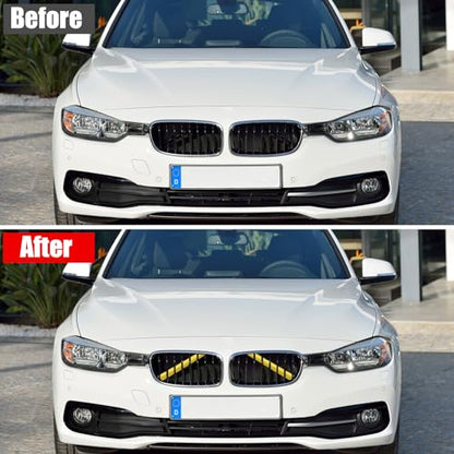 Jaronx Compatible with BMW V Brace Cover, Front Grill Inserts V Bar Brace Trim Covers Compatible with BMW for 1'F20 F21/2'F22 F23/3'F30 F31 F34/4'F32 F33 F36/5' G30 G31/6'G32/7'G11 G12/8'G14 (Yellow) - color: Yellow, size: F30/G30