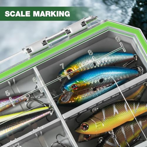 Ghosthorn Fishing Tackle Box, Waterproof 3600 and 3700 Tackle Trays, Plastic Tackle Box Organizer with Removable Dividers, Storage Lure Box and Terminal Tackle Storage - style: 3600*1