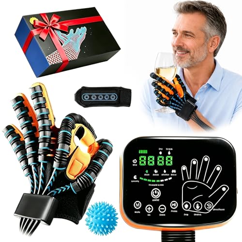 9th Gen Hand Rehabilitation Robot Gloves for Stroke Recovery | Home Physical Therapy for Hand Weakness & Hemiplegia, Finger Exerciser with 4 Modes Training & 5 Independent Air Valves - color: Left Hand size M