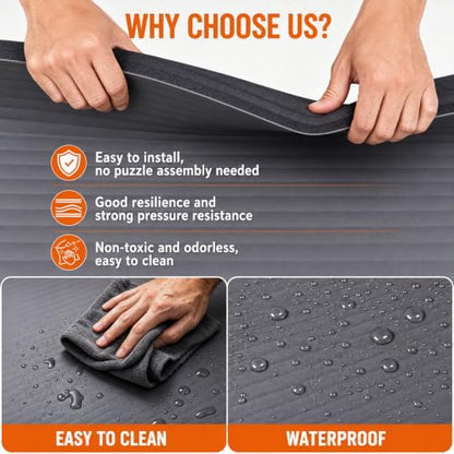 5'x10' Wrestling Mat, 1.2in Thick Roll-Up Jiu Jitsu Home Gym Mat - color: Gray