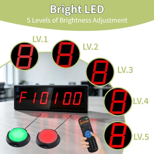 LED Timer with 2 Wireless Button, Digital Interval Timer with Remote - color: Red With Two Buttons