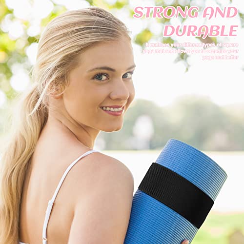 Honoson 4 Pcs Nylon Yoga Mat Strap Bungee Band for Mat Storage, Black