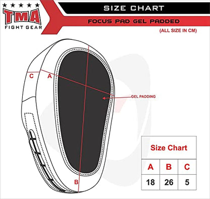 TMA Curved Focus Pads Mitts,Hook and Jab,Punch Bag Kick Boxing Muay Thai MMA US - color: Red