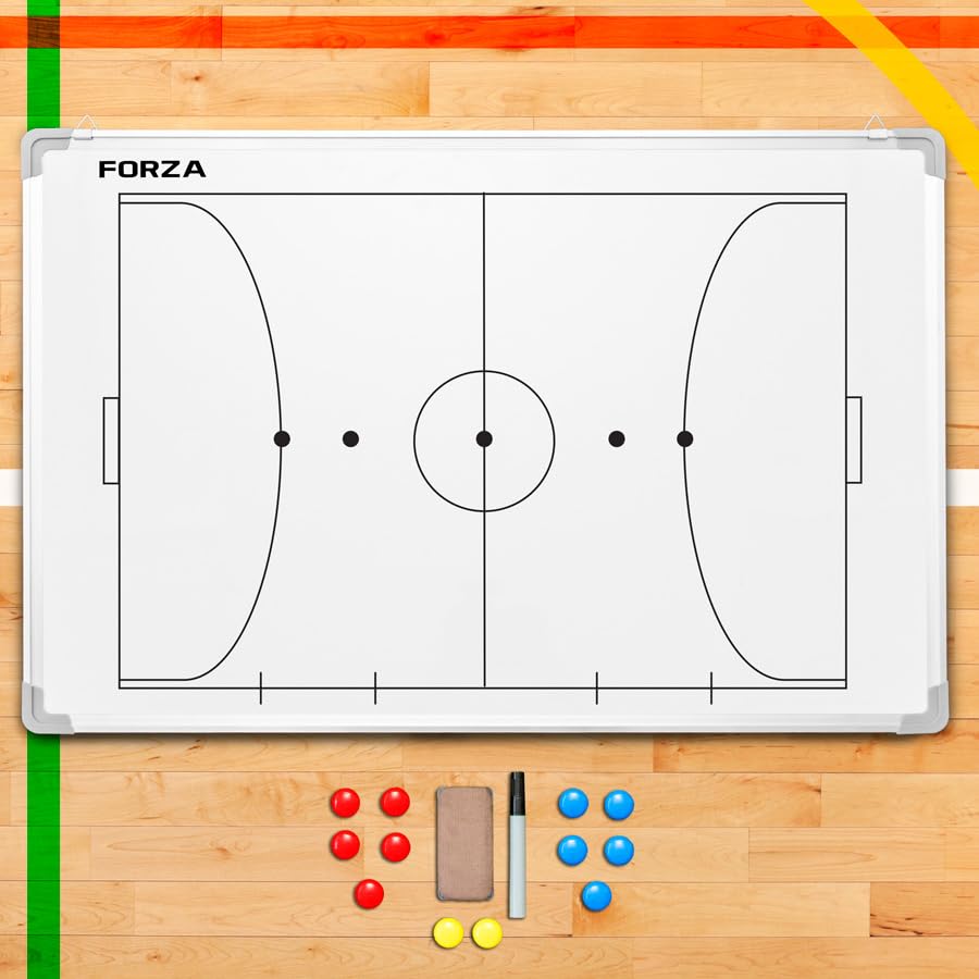 FORZA 35in x 24in Double-Sided Sports Coaching Whiteboard | 13 Sport Options - Dry Erase Board Equipped with Magnetic Markers, Pen & Eraser (Futsal, Without Carry Bag) - size: Without Carry Bag, style: Futsal