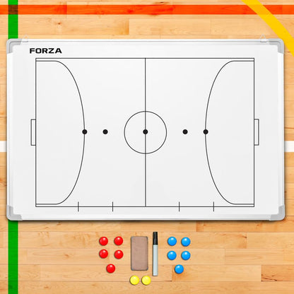 FORZA 35in x 24in Double-Sided Sports Coaching Whiteboard | 13 Sport Options - Dry Erase Board Equipped with Magnetic Markers, Pen & Eraser (Futsal, Without Carry Bag) - size: Without Carry Bag, style: Futsal