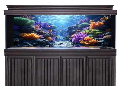 3 Pack Aquarium Background 48x18 inches Fabric Aquarium Background Fish Tank Undersea Corals Sunshines Rock Aquatic Plants