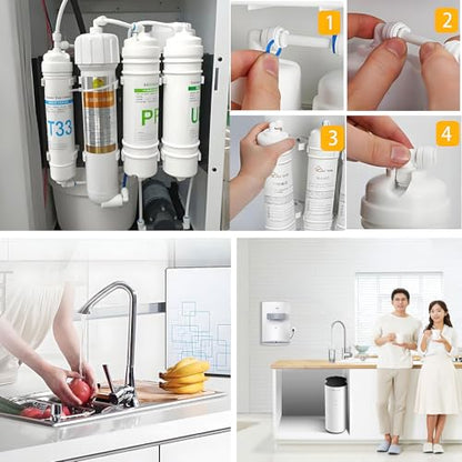 1/4"F to 1/4" Tube Elbow Push-Fit Adapter, 5 Pcs | Quick-connect adapter for RO reverse osmosis water filter systems, beverage dispensers & water purifiers.