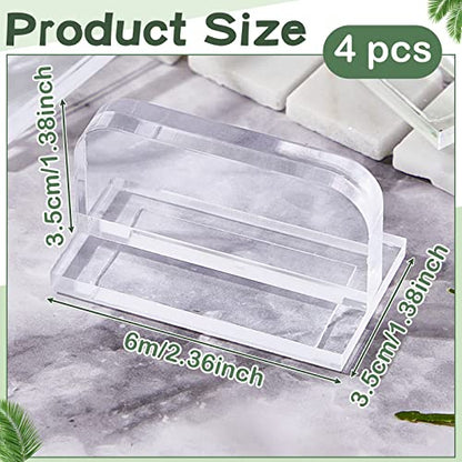 4 Pcs Aquarium Lid Handles Acrylic Fish Tank Cover Handles Adhesive Tank Lid Replacement Handle for Aquarium Fish Tank Lid, 2.36 x 1.38 Inch (Transparent) - color: Transparent