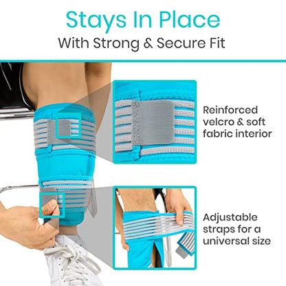 Vive Calf & Shin Ice Pack Wrap (Single) - Extra Strength Hot & Cold Therapy - size: Single