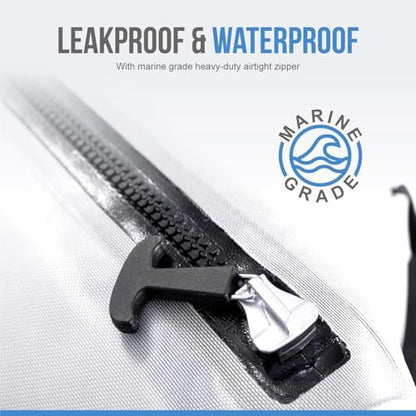 Gusseted Insulated Fish Cooler - Zipper Waterproof Nylon Bag - Portable and Leakproof With Heavy Duty Handles for Travel, Outdoor, Fishing - size: 72 x 32 Inch