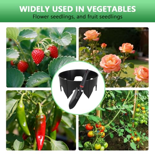 48PCS Planting Grow Rings with Shovel, Diameter Range 8.3-15.7in Adjustable Round Plant Support Garden Circle Ring for Watering Planting Edging Border Ring for Vegetables