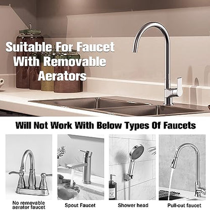 Sink Faucet Quick Connector Faucet to Garden Hose Adapter Dishwasher Washer Snap Coupling Adapter, for Bathroom, kitchen, Garden, Shower Hose, Pet Bathing