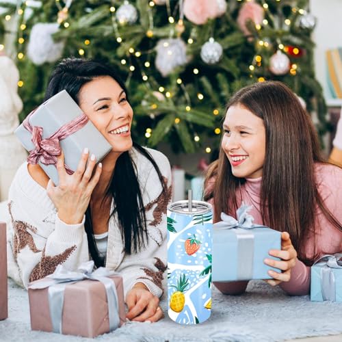 Joyclub Sublimation Tumblers Blanks 20 oz Skinny Straight Tumblers Bulk Stainless Steel Insulated Sublimation Cups with Lids and Straw, Gift Box - color: White 1 Pack