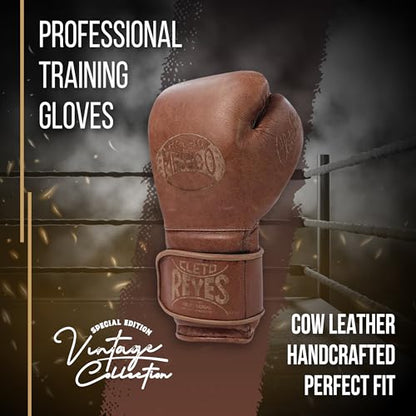 CLETO REYES Training Boxing Gloves with Hook and Loop Closure for Sparring and Heavy Punching Bags, Men and Women, MMA, Kickboxing, Muay Thai, 80th Anniversary - size: 14oz.