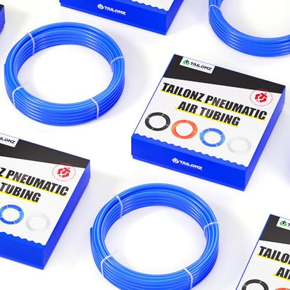 TAILONZ PNEUMATIC Blue 4mm or 5/32 inch OD 2.5mm ID Polyurethane PU Air Hose Pipe Tube Kit 10 Meter 32.8ft - color: Blue, size: 4mm OD/32.8ft/10m