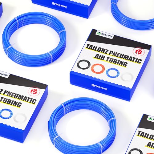 TAILONZ PNEUMATIC Blue 6mm OD 4mm ID Polyurethane PU Air Hose Pipe Tube Kit 32 Meter 100ft - color: Blue, size: 6mm OD/100ft/32m