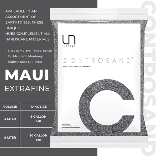UNS Controsand - Maui, 3L - Natural Freshwater 0.4-0.9mm Black Sand for Aquascaping Planted Tanks - Aquarium, Terrarium, Paludarium Substrate for Betta, Shrimp, Fish, Jumping Spider, Turtle - size: 3L