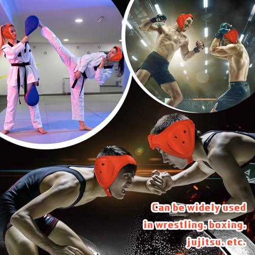Jerify 2 Pcs Wrestling Headgear for Kid Youth, Orange - color: orange