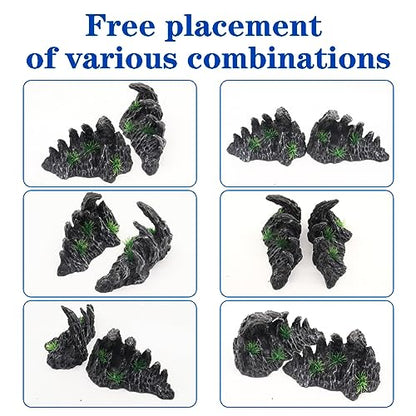 Fish Tank Decor Rocks Aquarium Ornaments, Jagged Canyon Rock Formation Aquarium Decoration Model Kits, Suitable for a Variety of Fish Tank Scenes