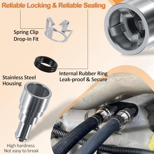 39190 Heater Hose Quick Disconnect Tool & 800-409HP Heater Core Coolant Hose Connector Compatible with GM Chevy GMC Cadillac Inlet/Outlet 3/4In Tube x 5/8In Hose (39190 & 800-409HP) - style: 39190 & 800-409HP