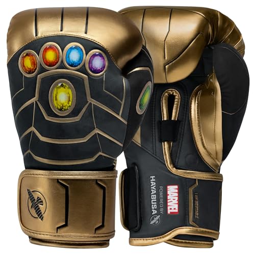 Hayabusa Marvel Hero Elite Boxing Gloves | Sparring and Training, Muay Thai Kickboxing, Fight Ready, Licensed Design, Padded Knuckle, 10oz 12oz 16oz, Men and Women - color: Thanos, size: 10oz