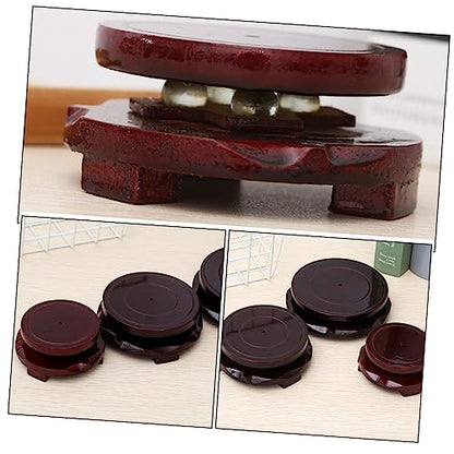 Round Rotating Display Stand for Mini Plants and Decor Sturdy Base for Indoor Gardens Tabletop Showcase and Home Decoration Rustic Table Stand for Display