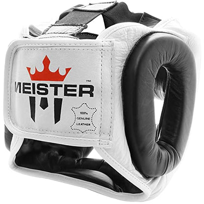 Meister Gel Full-Face Training Head Guard for MMA, Boxing & Muay Thai - White/Black - XX-Large