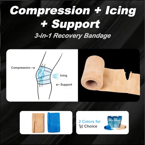 Beige Ice Tape, Self-Adhesive Cooling Compression Bandage - color: Beige-1pack