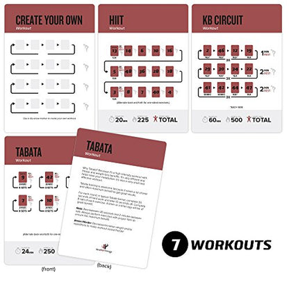 Kettlebell Workout Cards, Instructional Fitness Deck for Women & Men, Beginner Fitness Guide to Training Exercises at Home or Gym - style: Kettlebell