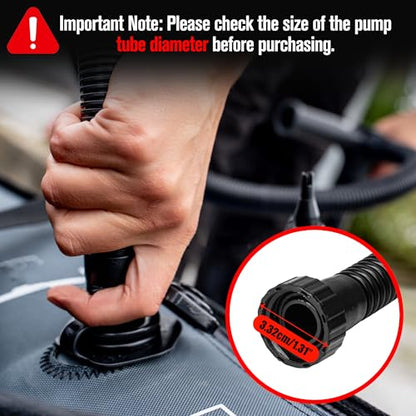 Paddle Board Pump Hose SUP Adapter Set - Inflation Tube Corrugated Plastic Hand Pump Valve Connector Swivel, Replacement Accessory for Inflatable Boat Raft Kayak Surfboard Mattress, Black