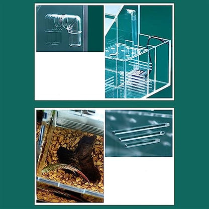 Fish Bowl Vase Ecological Fish Tank Desktop Breeding Hatching Special Fish Tank Isolation Box Circulating Water Filtration Pump Home Office Desktop Aquarium Ornaments Small Fish Tank Starter Kit
