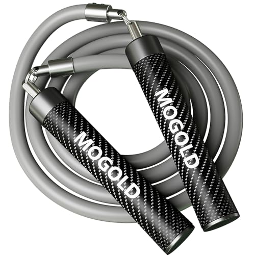 Weighted Jump Rope, 1LB - 3 Pre-Sized Lengths (M/L/XL) for Perfect Fit, No Adjustment Needed! Ergonomic Faux Leather Handle for HIIT, Strength, Cardio & Fat Burn - size: L - 9'0(User Height 5'7.5" - 6')