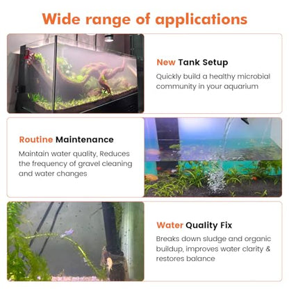 hygger Aquarium Water Bio-Clarifier, Reducing Fish Waste and Cleaning Organic Sludge, Natural Fish Tank Aquarium Leave-in Waste Management Solution for Freshwater and Saltwater Tanks, 1000 ML