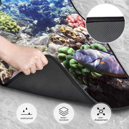 Reef Coral Fish Red Egypt Animals Wildlife Nature Ocean Life Aquarium Hawaii Custom Car Floor Mats 4-Piece Set, Neoprene All-Season Floor Liners, Universal Fit for Cars, Trucks, Suvs & Sedans