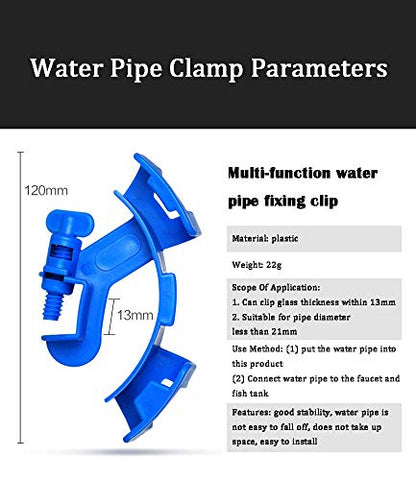 NGe 5Pcs Adjustable Fish Tank Water Hose Holder Water Tube Clamp Fixed Clip Aquarium Pipe Holder (2 Curved Shape, 3 Straight)